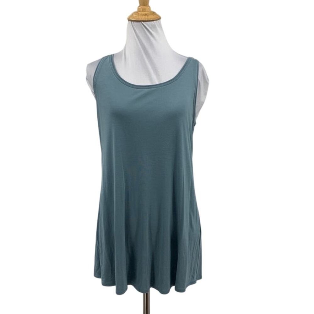 Eileen Fisher Top Womens XS Extra Small Dust Blue Flare Loose Tunic Swing Tank